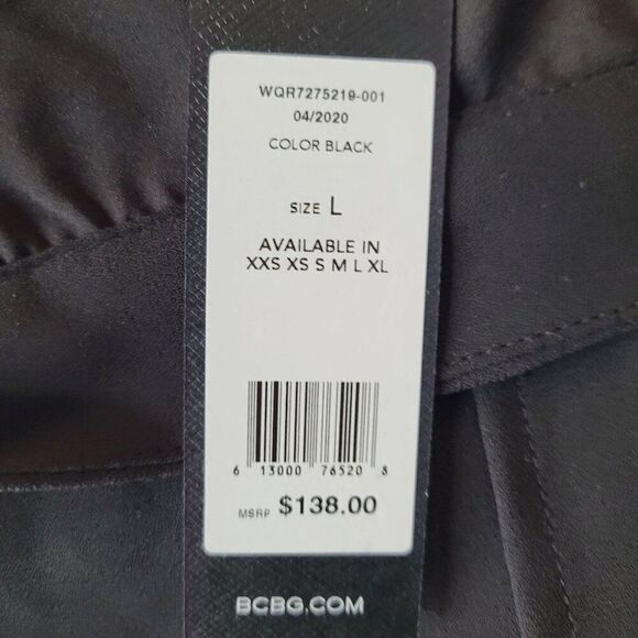 BCBGMAXAZRIA Black High-Waisted Shorts L Sheer Lightweight Pleated Flowy City - Picture 4 of 9